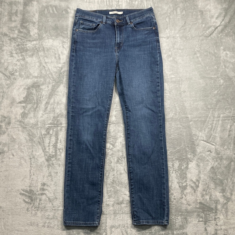 Levi's Classic Straight Jeans Women 6 Medium Blue Stretch Denim